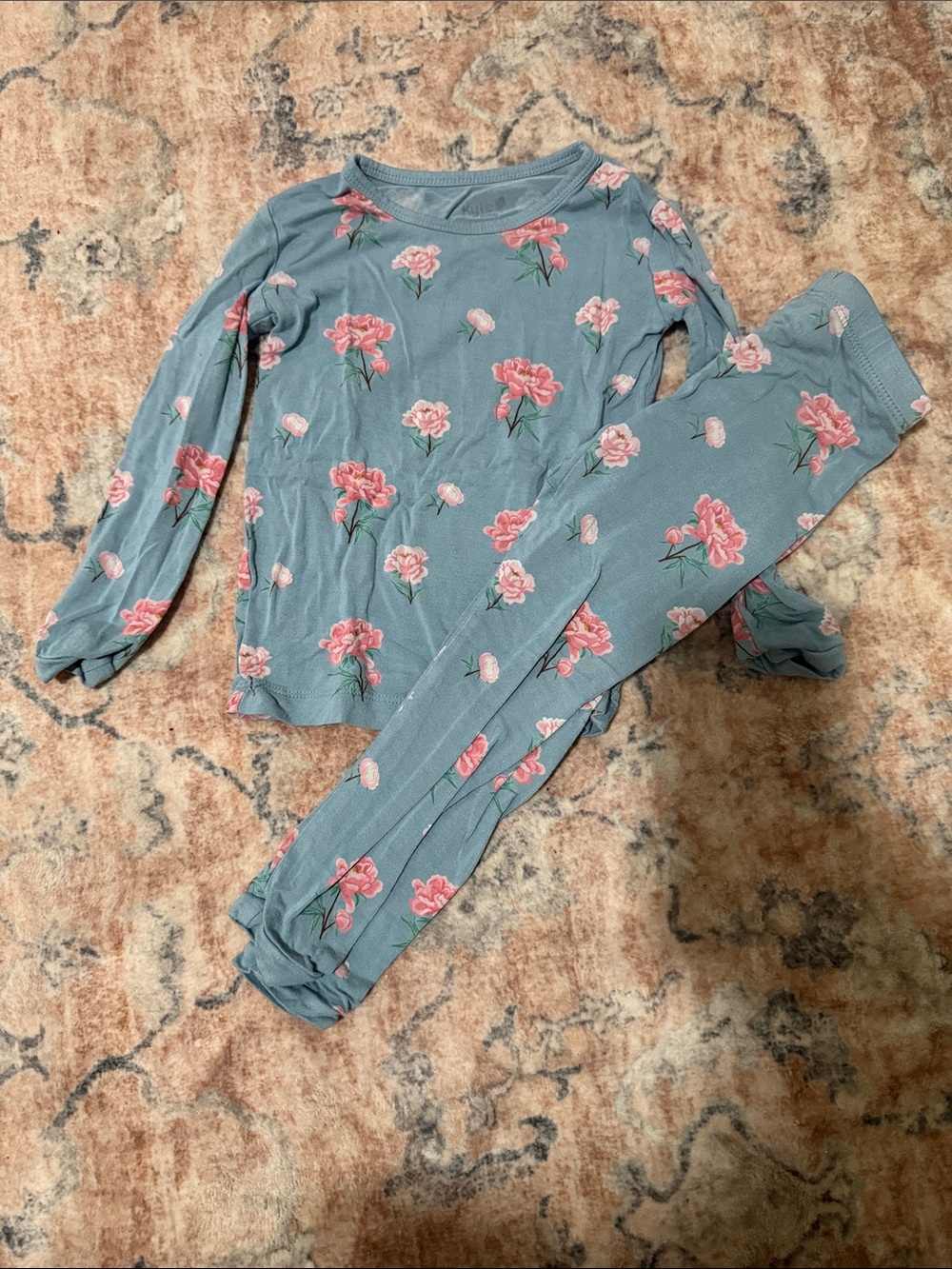 Kyte Baby Blue Bamboo Peony Pajama Set